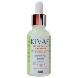 KIVAE Serum Facial Restaurador de Textura y Equilibrio con 5 activos  Niacinamida 10, cido Hialurnico, Ceramidas, Vitamina E y Aloe  Cuidado facial...
