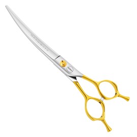 HASHIMOTO Curved Scissors for Dog Grooming, Curved Shears Dog Grooming, Light Weight, 7.0 inch, 30 Degree of Curved Blade, Designed for Professional Groomers or Family DIY Use.