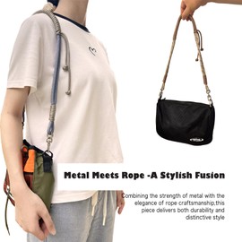 DAOSUN Purse Shoulder Strap Replacement for Bag, Cute Braided Paracord Rope Handbag Straps for Purse Canvas Bag Shoulder Bags Non Adjustable Hand Woven Bag Strap for Women & Men (Blue)