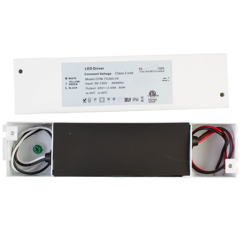 BUILT 24v Dimmable LED Driver ETL 50w Triac class 2