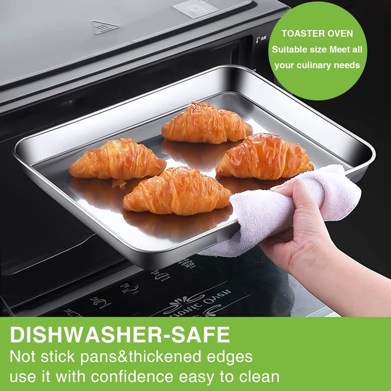 Baking Sheet Pan for Toaster Oven, Stainless Steel Baking Pans