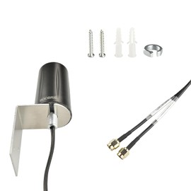 BOOBRIE 2x2 MIMO 4G LTE 700-3800MHz+2.4G WiFi 2400-2500MHz Dual Band Antenna High Gain MIMO Waterproof 4G LTE Antenna Outdoor Cabinet with 2x6.56ft RG174 SMA Male Cable for IoT/Outdoor Networking