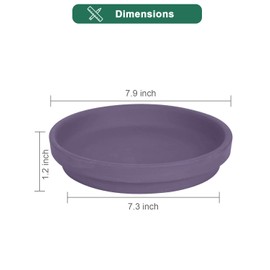 vensovo 8 Inch Purple Terracotta Plant Saucer Pots Tray - 4 Pcs Round Planter Saucers for Indoor & Outdoor Plants, Large Clay Trays Perfect for 7 Inch 7.5 Inch 8 Inch Flower Pot