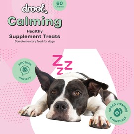 Drool Pet Products | Calming Treats For Dogs | Healthy Supplement | Reduce Stress And Anxiety For Dogs | Beef Chewy | For All Breeds and Sizes | 180g Pack of 60