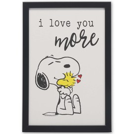 Peanuts Snoopy and Woodstock I Love You More Framed Wood Wall Decor - Adorable Snoopy Picture for Home Decorating