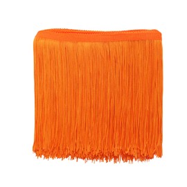 Yalulu 10 Meters Latin Fringe Tassel Trimming Lace Latin Macrame Samba Dance Clothing Curtain Lace Trim Polyester Single Band (Orange)