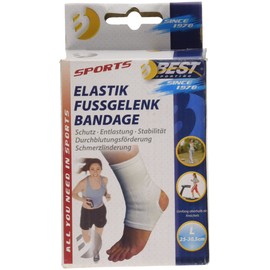 Best Sporting Fußgelenkbandage Elastik, Farbe: weiß, Größe L