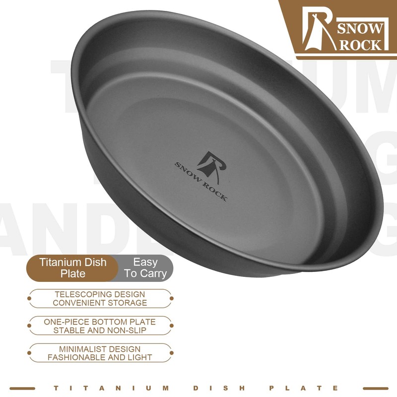 Snow Rock T-3371 Titanium Dish Bowl Titanium Tableware Lightweight Tableware