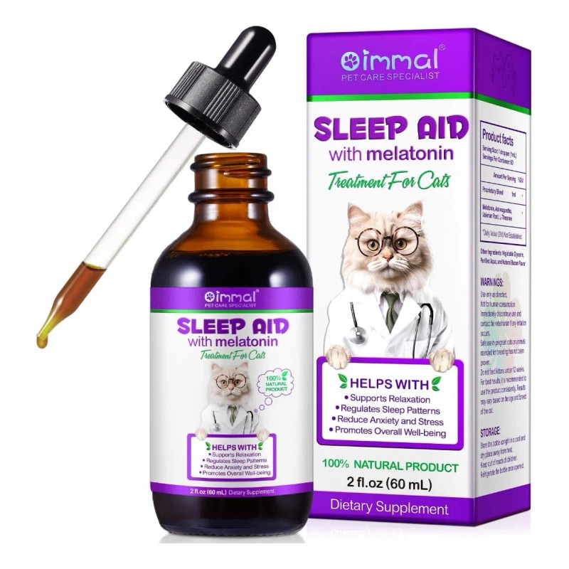 Suplemento Gato Con Melatonina Valeriana Para Sueño Y Estrés