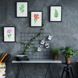QSZKeer 18Pcs Wildflower Stencils Flower Leaf Painting Stencils Reusable Wild Flower Stencil Plastic Art Drawing Templates DIY Crafts Plant Stencil for Painting on Wood Wall Door Canvas Home Decor
