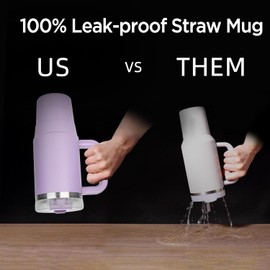 TYESO 40 oz Tumbler with Handle | Insulated Cup Reusable Stainless Steel Water Bottle Travel Mug Cupholder Friendly | Gifts for Women Him Her | Trek Collection (White)