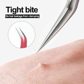 Qancekoo Stainless Steel Eyelash Extension Tweezers Accurate Straight and Curved Tip Eyelash Tweezers Lash Tweezers for Putting on Lashes, or Plucking Eyebrows with Eyelash Brush (Pink)