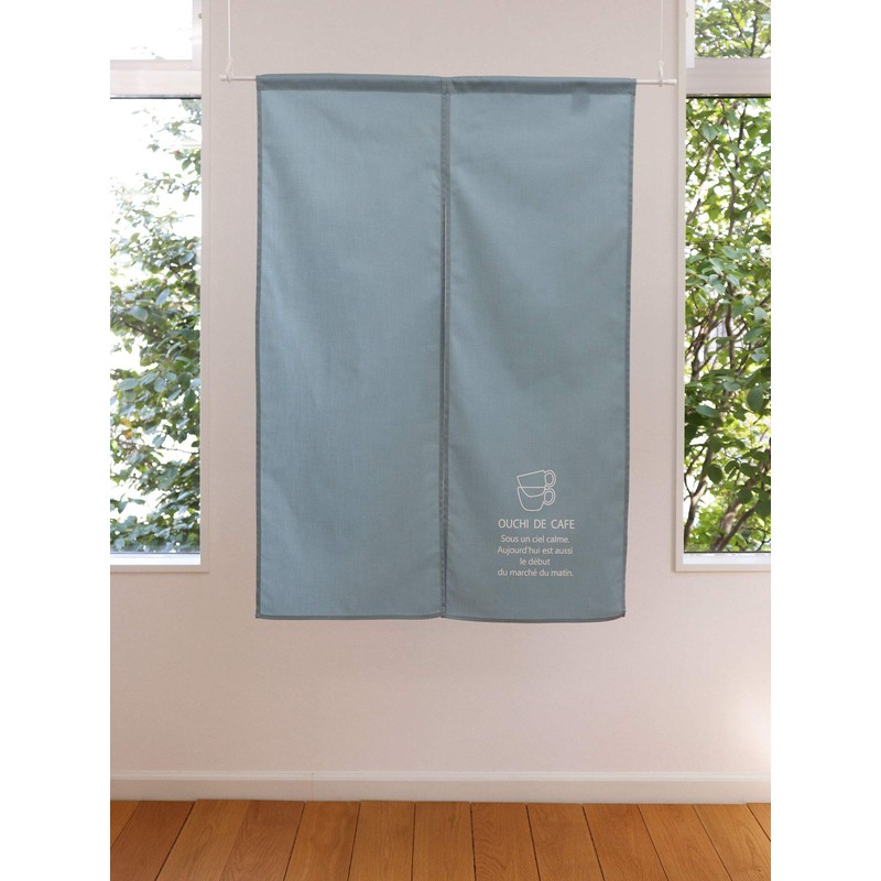sunny day fabric Noren, Gray Mint, Width 33.5 x Length