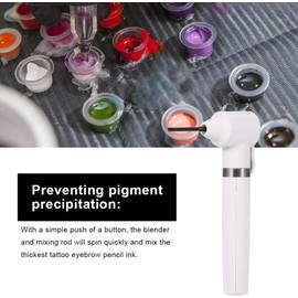 Máquina Mezcladora de Pigmento para Tatuaje Eléctrica Negra, Mezclador de Tinta para Tatuaje, Máquina Agitadora de Tinta de Color para Cejas (Blanco)