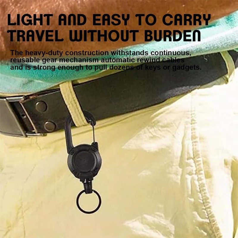 XOXVURI Heavy Duty Retractable Key Fob, 2pcs Retractable Key Chain,