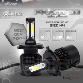 Stark 72W 8000LM US BridgeLux Chip LED Kit 6000K Headlight Hi / Lo Bulbs - H4 HB2 9003