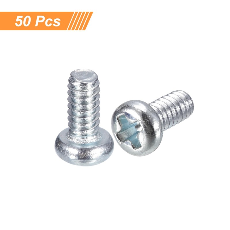 sourcing map #2-56x3/16" Pan Head Phillips Machine Screws, 50pcs Zinc