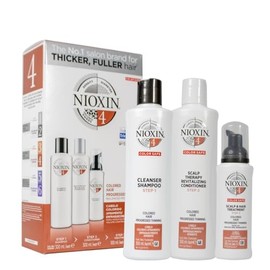 Nioxin Kit #4 de Crecimiento de Cabello, para Caída Excesiva y Cabello Teñido (3 Piezas: Shampoo 300ml + Acondicionador 300ml + Tratamiento 100ml)