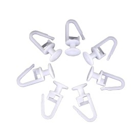 DWUENT 160pcs Plastic Curtain Hooks - 25mm Glider Hooks for Tracks, Universal Fitting for Caravan, Campervan & Van Curtains (White, Durable Design)