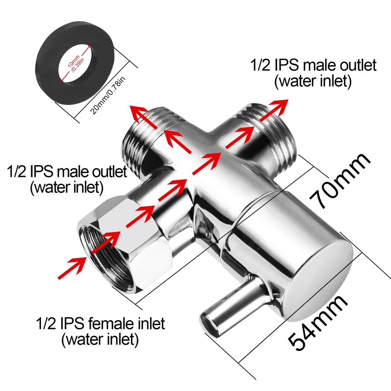 3-way diverter valve 1/2 inch, diverter valve shower G 1/2