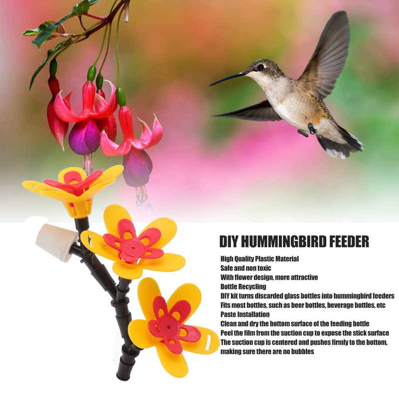 DIY Hummingbird Feeder Hanging Bottle Recycling Flower Hummingbirds Feeding Kit