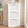 VECELO Shoe Storage Cabinet with 3 Flip Drawers, Slim Hidden