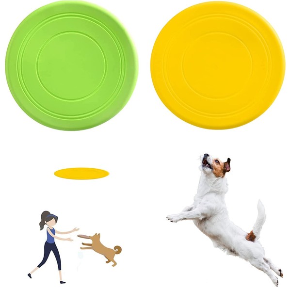 JEOPKO 2Pcs Dog Frisbee, Dog Frisbee Indestructible Frisby, Dog Frisby,