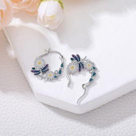 Hypoallergenic Panda/Unicorn/Hummingbird/Dolphin Hoop Earrings for Women 925 Sterling Silver Animal Huggie Hoop Earrings Jewelry Gifts for Sensitive Ears, Sterling Silver, No Gemstone