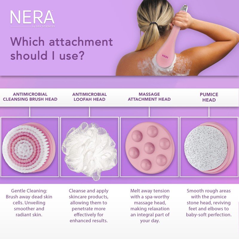 Spa Sciences - NERA - 4-in-1 Shower/Bath Body Brush for