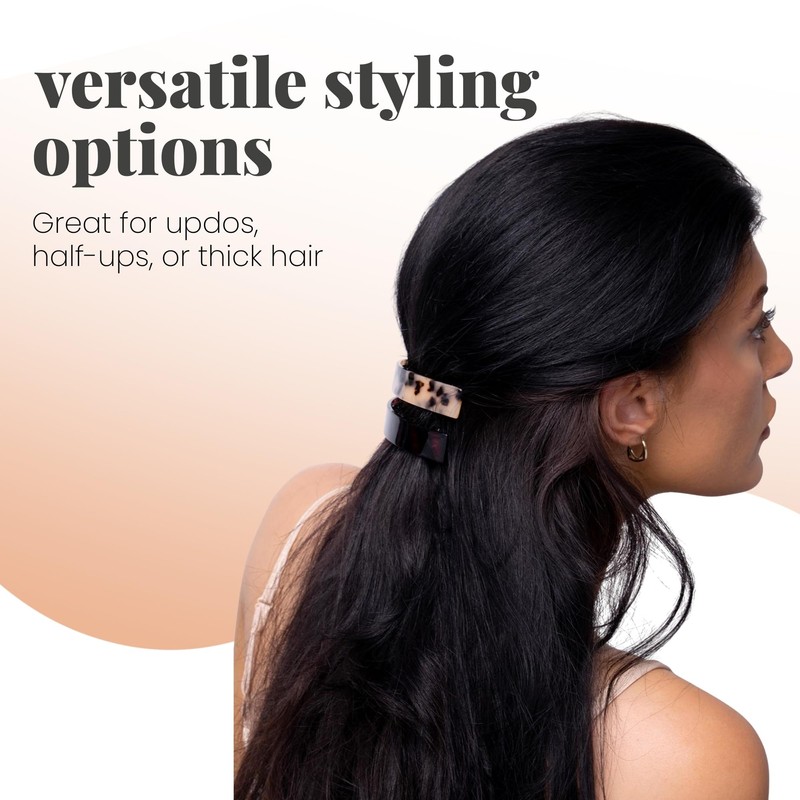 Basic Sense Large Metal Hair Clips for Women, Oval -