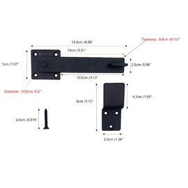 Fpz-bd 1 Pcs Heavy Duty 5.5" Wrought Iron Door Latch, Solid Metal Flip Latch Lock for Wooden Barn Door/Fences Add More Security and Privacy (Black)