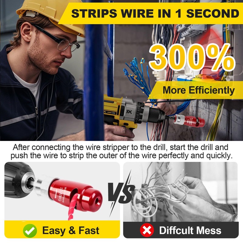 6 in 1 Wire Stripping for Drill, US Regulations Wire