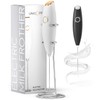 Milk Frother White - Coffee Frother Handheld with Electric Whisk