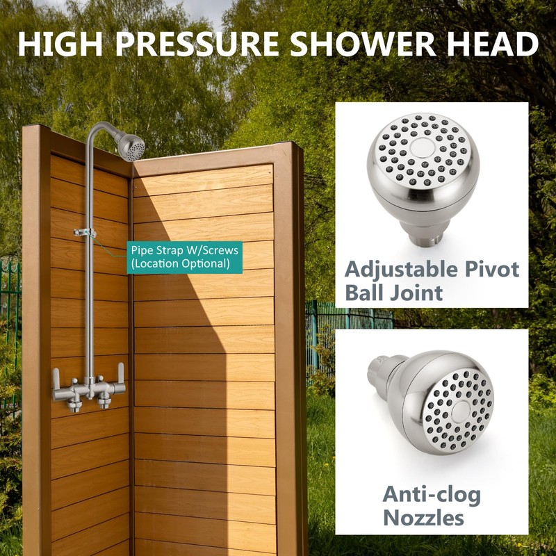 Aolemi Outdoor Shower Fixtures, 31" Exposed Shower System with Shower