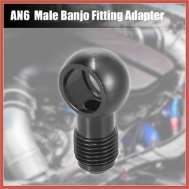ACROPIX 1pc Dia.14mm Fuel Banjo Fitting to 6AN Male Flare Adapter Fuel Line Adapter Connector for Car Black 9/16-18 Thread Car Parts