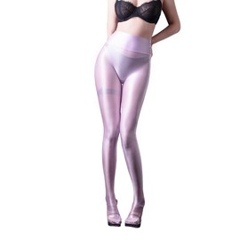 SOFSOT Ultra Sheer Workout Leggings Shiny Tights for Women Top to Waist Control Tummy Control Shiny Pantyhose, Purple