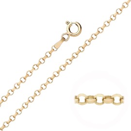 Old English Jewellers 9ct Yellow Gold on Silver Belcher Chain Necklace 1.8mm - 16" 18" 20" 22" 24" 26" 30" (20)