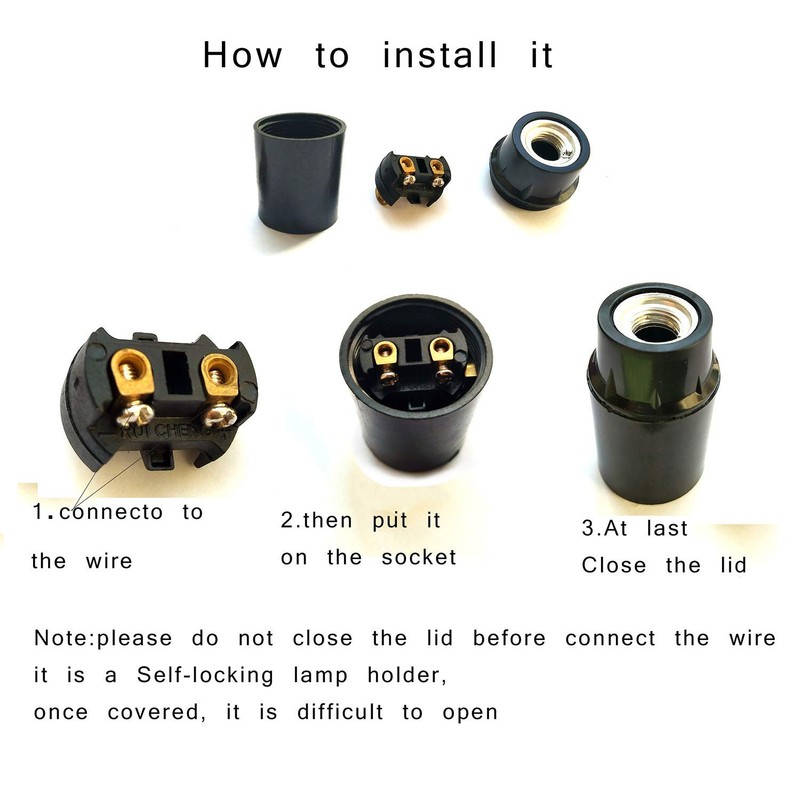 E12 Candelabra Base Lamp Holder Light Socket,Glo-Shine E12 Keyless Bakelite