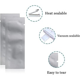 MITOB 100 Pack 2.16x7.08 inch (5.5x18 cm) Heat Seal Sample Pouch Thickened Mylar Aluminum Foil Bag for Shampoo Creams Lotions Travel Packets Single Serving Coffee Powder Condiments