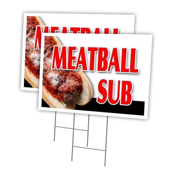 Meatball SUB 2 Pack of 18" x 24" Yard Sign