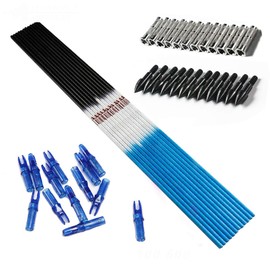 Linkboy Archery Carbon Arrows Shaft Hunting Practice Target Arrows with Removable 75gr Tip Nock for Compound Recurve Long Bows, Spine 300 340 400 500 600 700 800, Pack of 12PCS