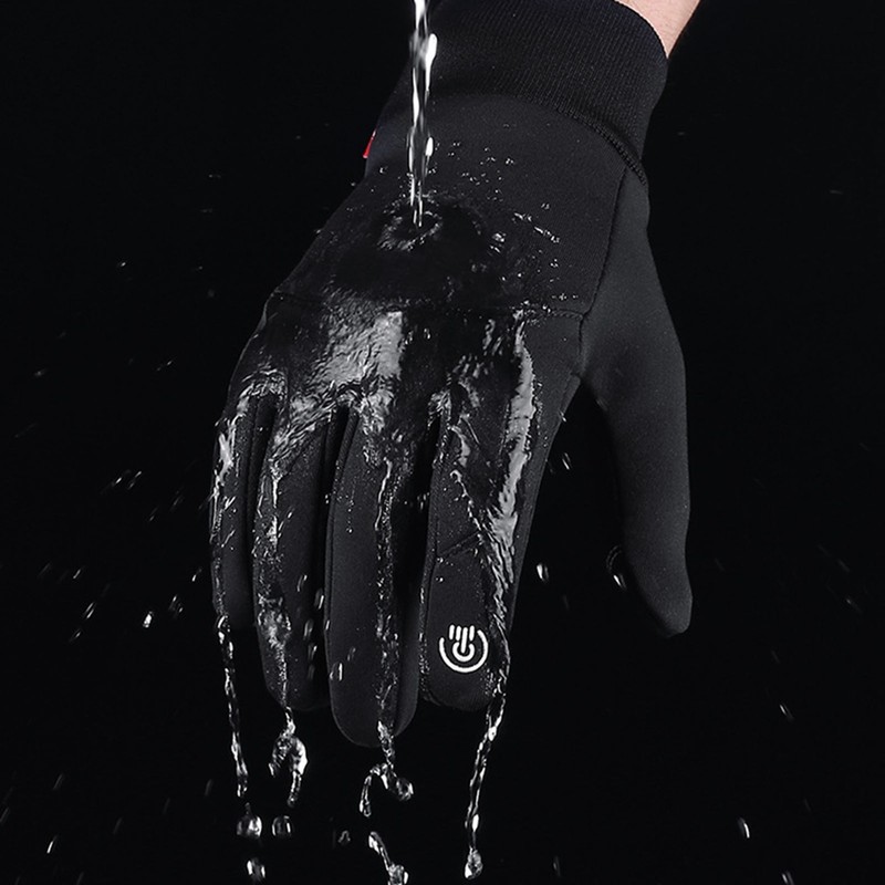 1 Pair Windproof Thermal Gloves Slip Resistant Touch Screen Warm