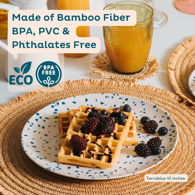 Nook Theory 4-Pack Bamboo Fiber Dinner Plates - Alternative for