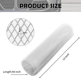 40x13" Car Grill Mesh for Bumper,Cuttable Metal Mesh Grill with 3x6mm Diamond Shaped Eyelets for Blocking Stones/Branch,Aluminum Alloy Car Metal Meshes Screen Grille Inserts (3x6mm Diamond)