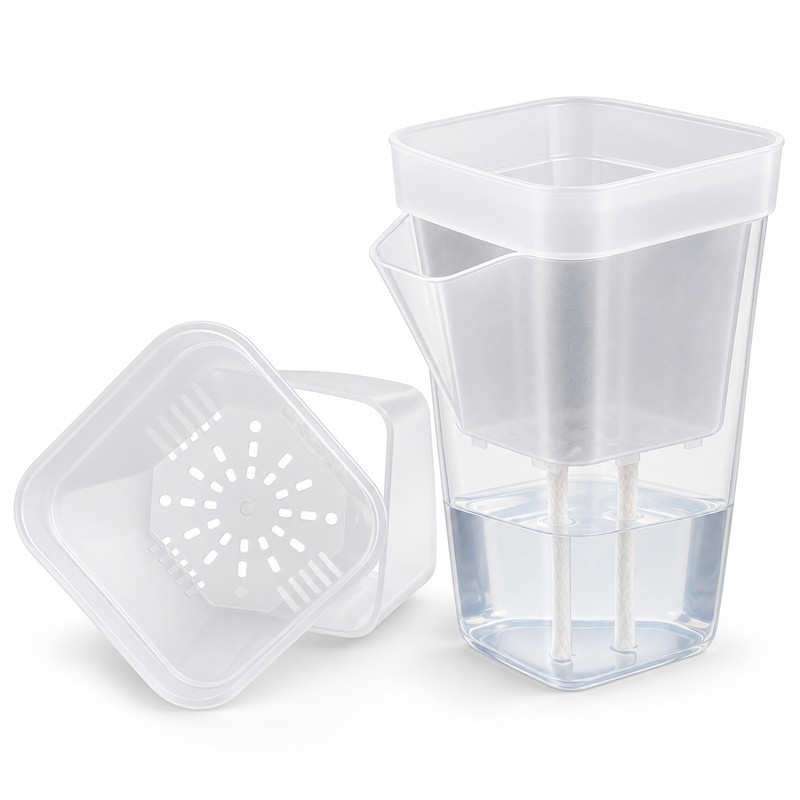 15-Pack Self-Watering Plant Pots for Seedlings and Cuttings – Translucent
