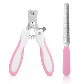 Racvofy Pet Nail Clippers, Suitable for Both Cats and Dogs, A Half Moon Shaped Alloy Blade and A Rubber Material Handle with A File. Automatic Rebound Handle.Cat and Dog Universal (red)