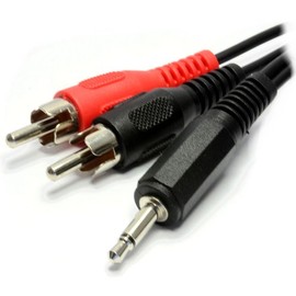 kenable 3.5mm Mono Jack to Twin Phono RCA Male Plugs Cable Lead 2m [2 metres]