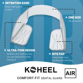KOHEEL AIR Ultra Thin Mouth Guard for Teeth Grinding and Clenching, Comfort-Fit Night Guard, Stop Bruxism Dental Guard (10 Count)