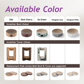 Necoichi Cat Scratcher Tower for Indoor Cats - Cat Scratching Post Lounger with Reversible Usability and Extra Comfort for Lounge, Cardboard Bed Couch / (Regular, Oak)