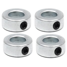 (4-Pack) Zinc Plated Carbon Steel 5/8” Bore Shaft Collars Sets - Screw Style Bore Shaft Collars with 5/8” Bore Size, 1-1/8 Outer Diameter, and 1/2 Width - Suitable for Automotive and Industrial Use